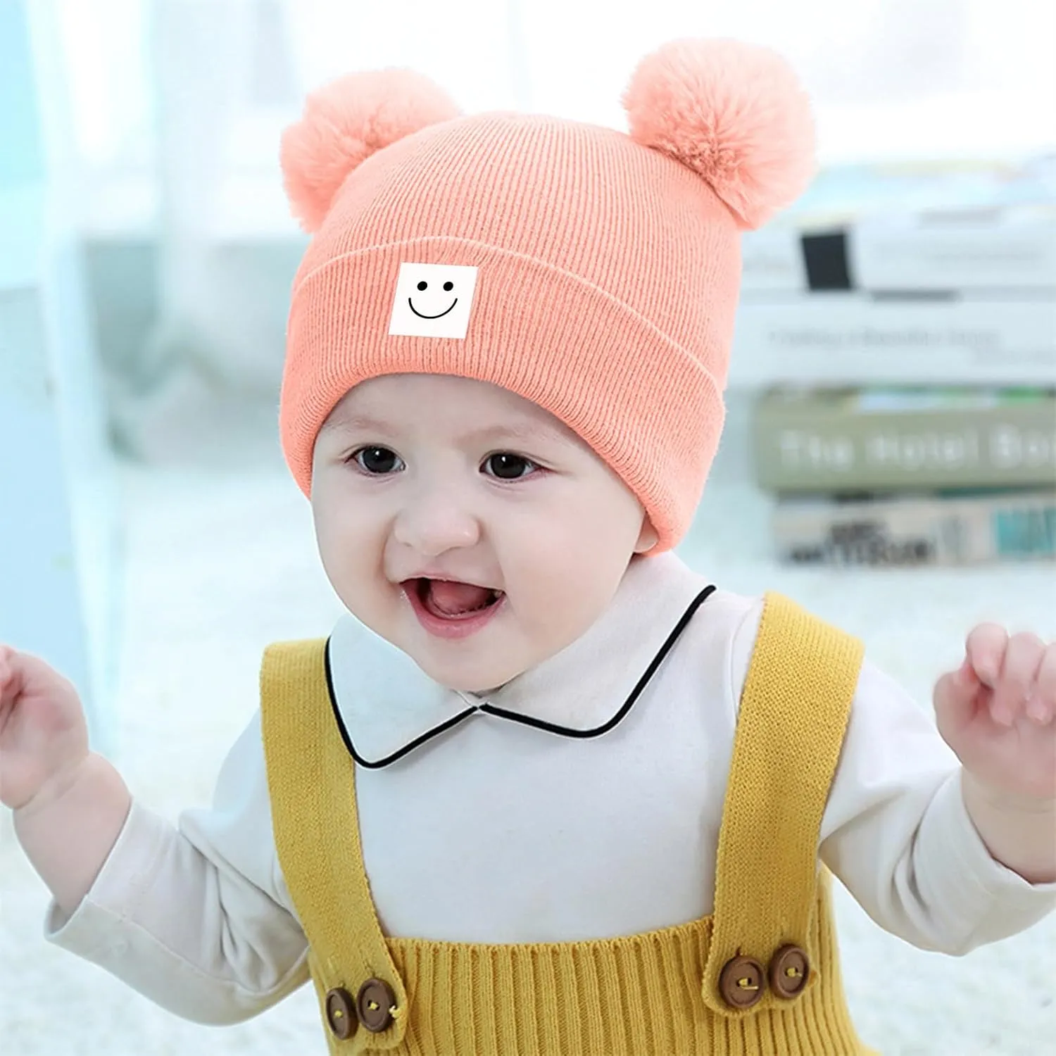 Baby Beanie Hat Toddler Infant Winter Knitted Hat Kids Soft Warm Pom Pom Beanie Cap for Boys Girls