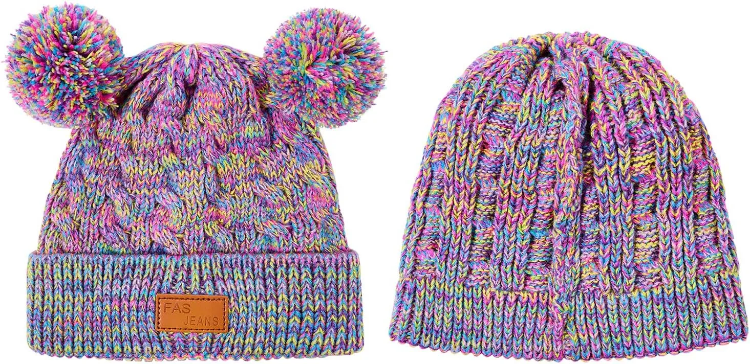 Century Star Baby Girl Hats Winter Cute Baby Beanie for Girls Boys Knit Baby Hats Warm Infant Toddler Beanie Pom Pom Cap