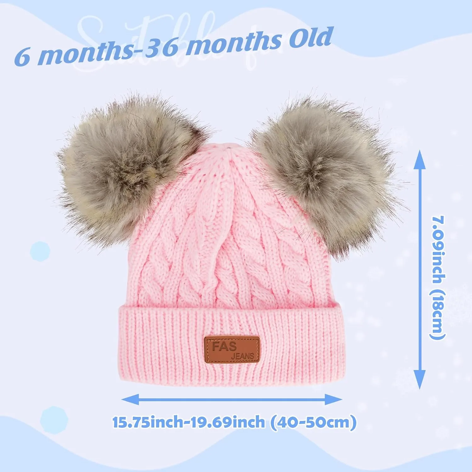 Century Star Baby Girl Hats Winter Cute Baby Beanie for Girls Boys Knit Baby Hats Warm Infant Toddler Beanie Pom Pom Cap