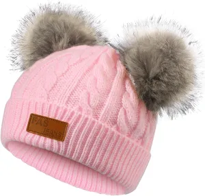 Century Star Baby Girl Hats Winter Cute Baby Beanie for Girls Boys Knit Baby Hats Warm Infant Toddler Beanie Pom Pom Cap