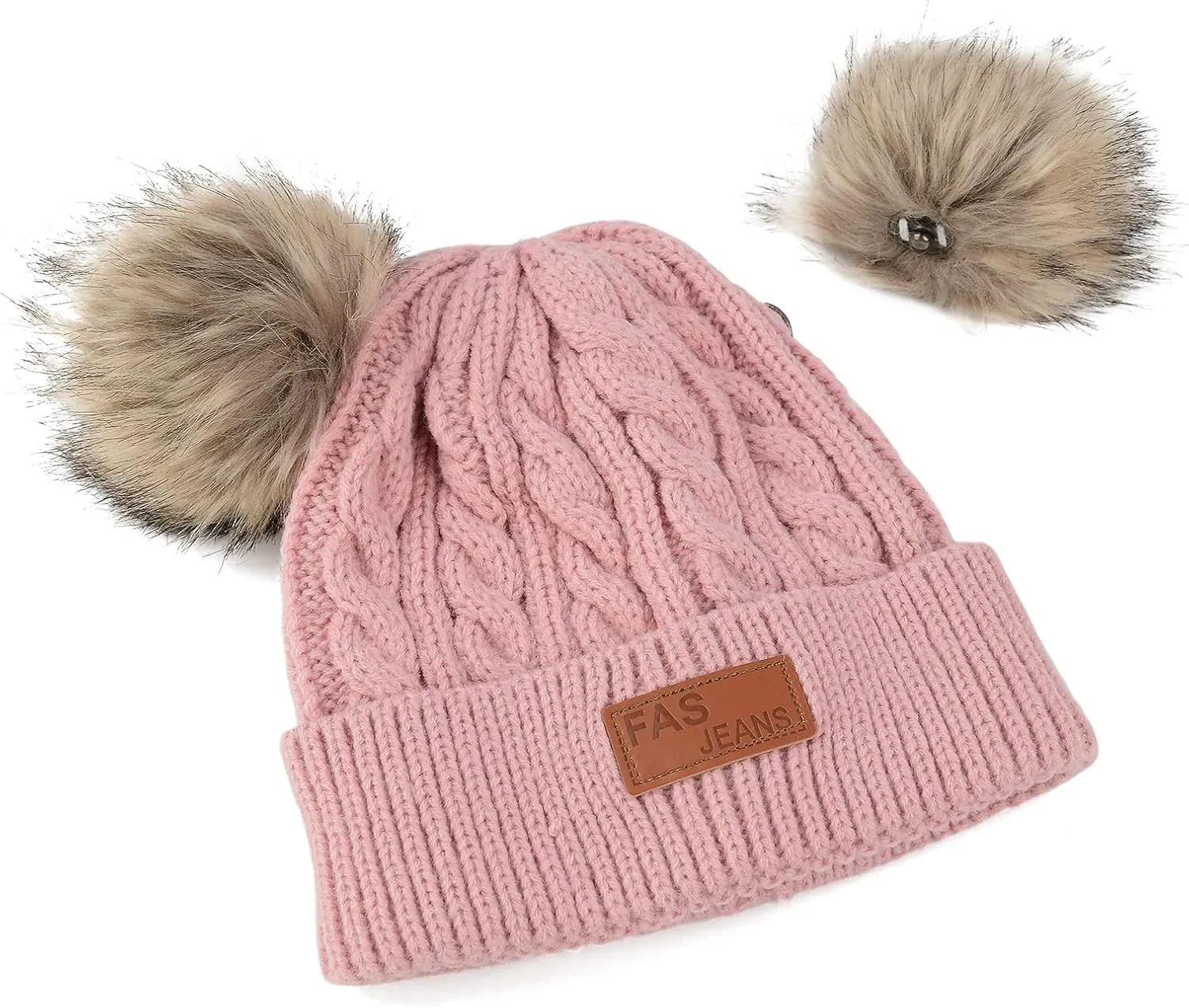 Century Star Baby Girl Hats Winter Cute Baby Beanie for Girls Boys Knit Baby Hats Warm Infant Toddler Beanie Pom Pom Cap