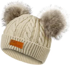 Century Star Baby Girl Hats Winter Cute Baby Beanie for Girls Boys Knit Baby Hats Warm Infant Toddler Beanie Pom Pom Cap