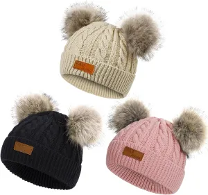 Century Star Baby Girl Hats Winter Cute Baby Beanie for Girls Boys Knit Baby Hats Warm Infant Toddler Beanie Pom Pom Cap