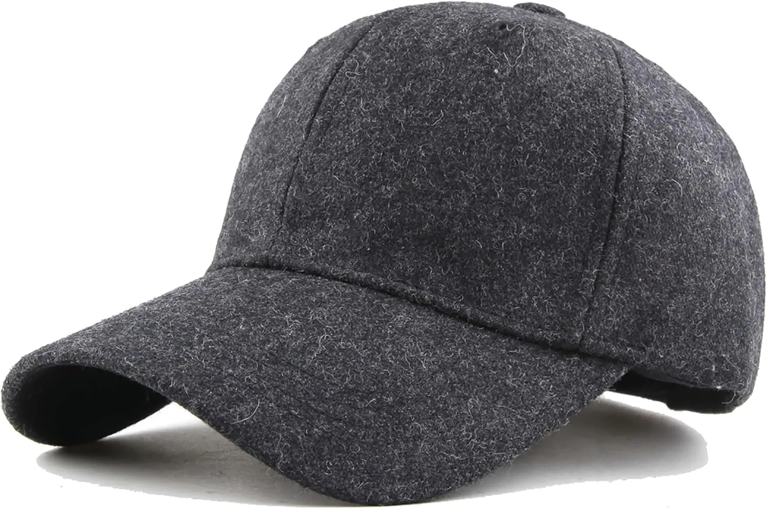 FGSS Mens Winter-Woolen Baseball-Cap with Earflaps - Adjustable Warm Dad Cap for Cold Weather (56-60CM)