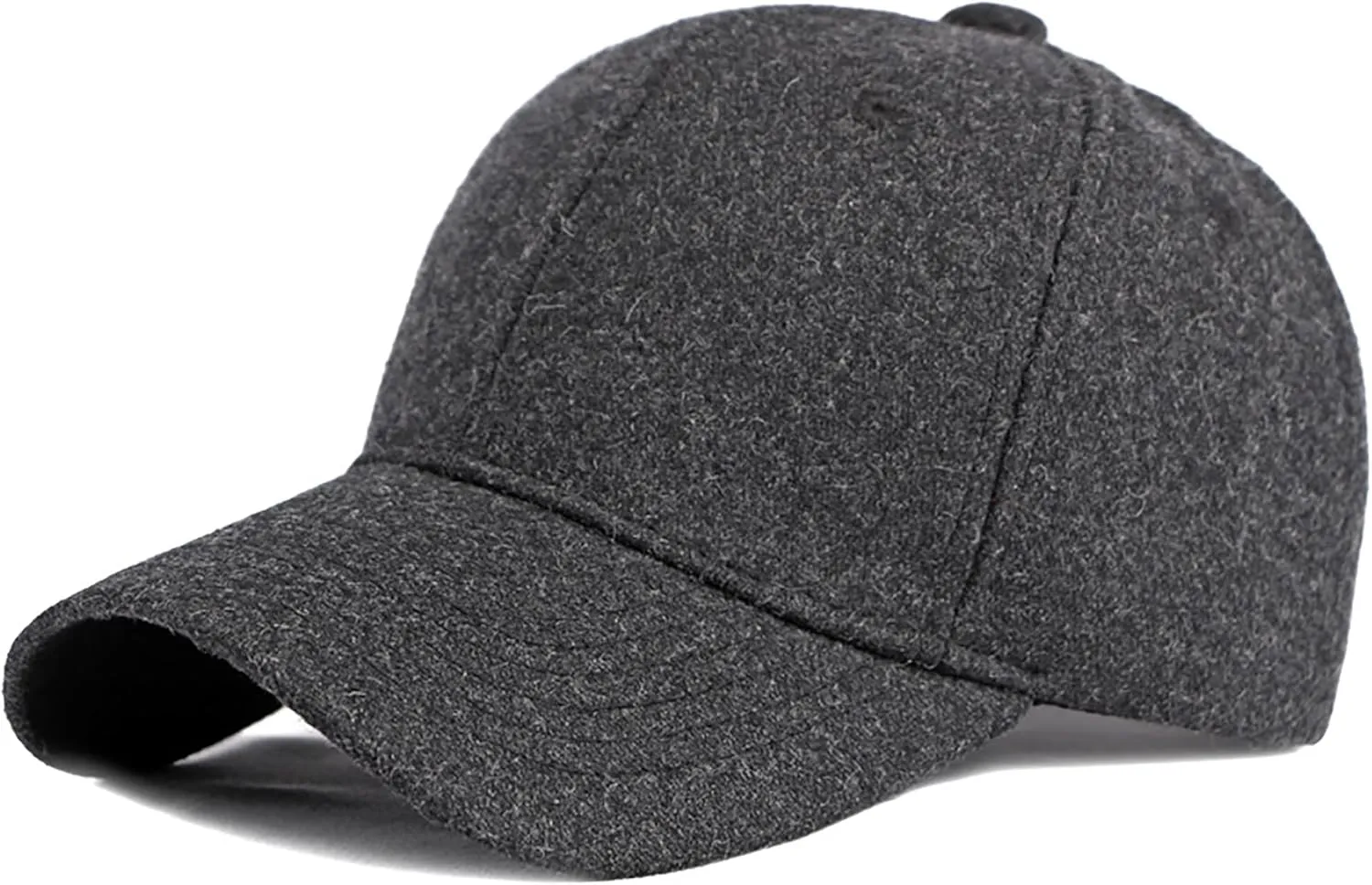 FGSS Mens Winter-Woolen Baseball-Cap with Earflaps - Adjustable Warm Dad Cap for Cold Weather (56-60CM)