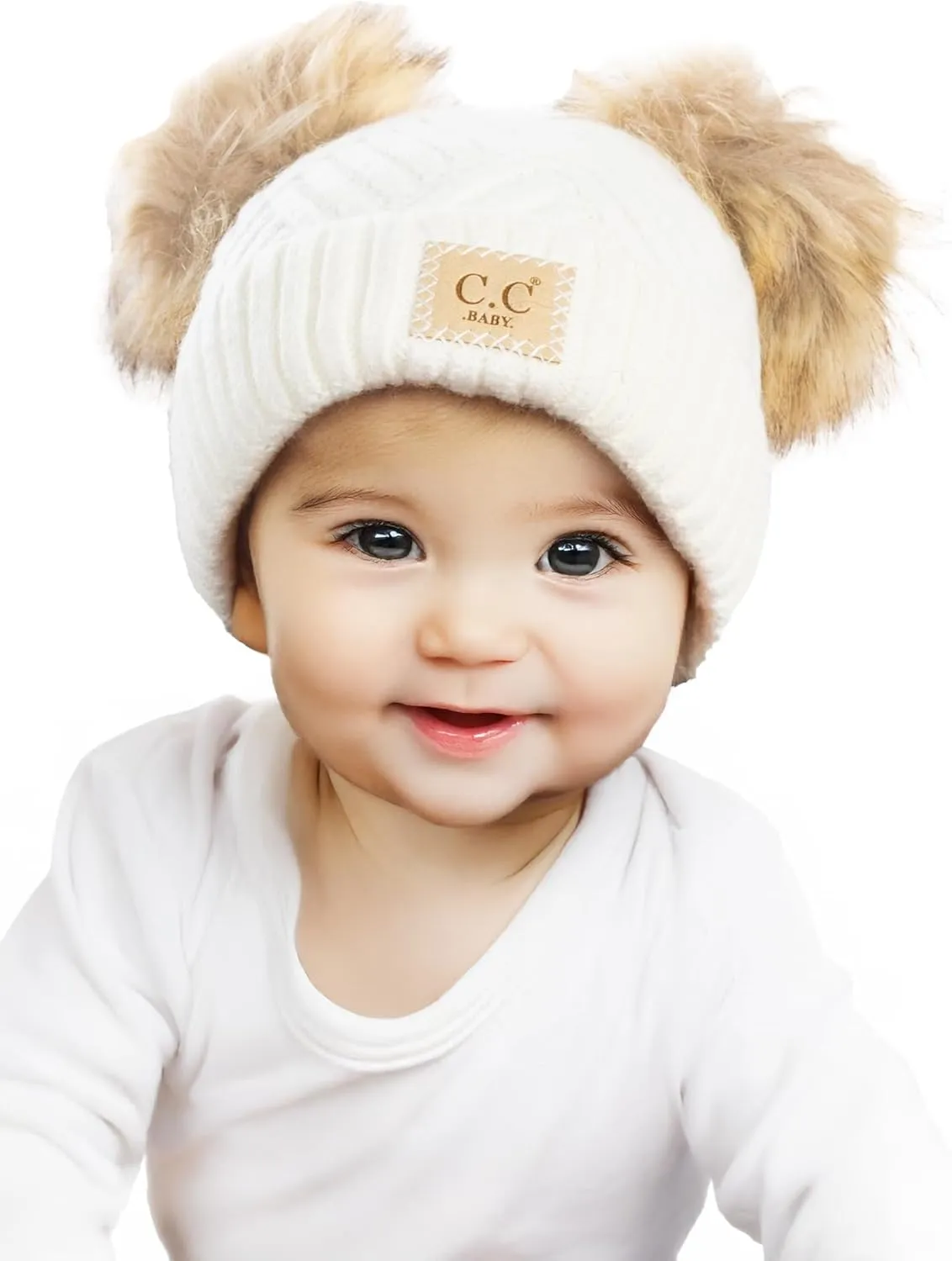 Funky Junque Baby Beanie Hat - Soft Knit Winter Cap with Double Pom Pom - Easter Pastels, Classic Solids, Value Packs