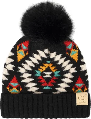 Funky Junque Exclusives Baby Infant Beanie Knit Warm Winter Pom Pom Skull Cap Hat