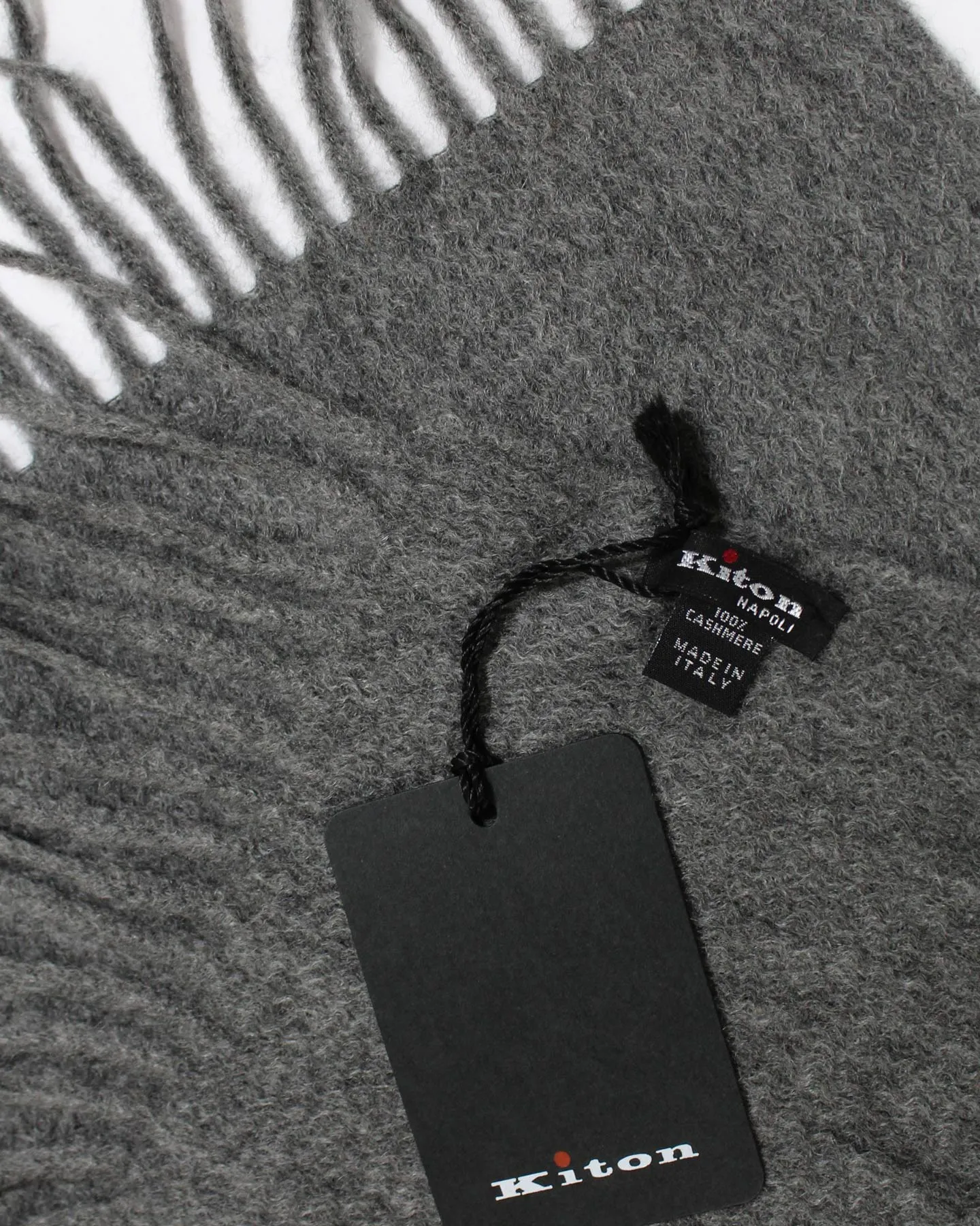Kiton Cashmere Scarf Gray - Fringe