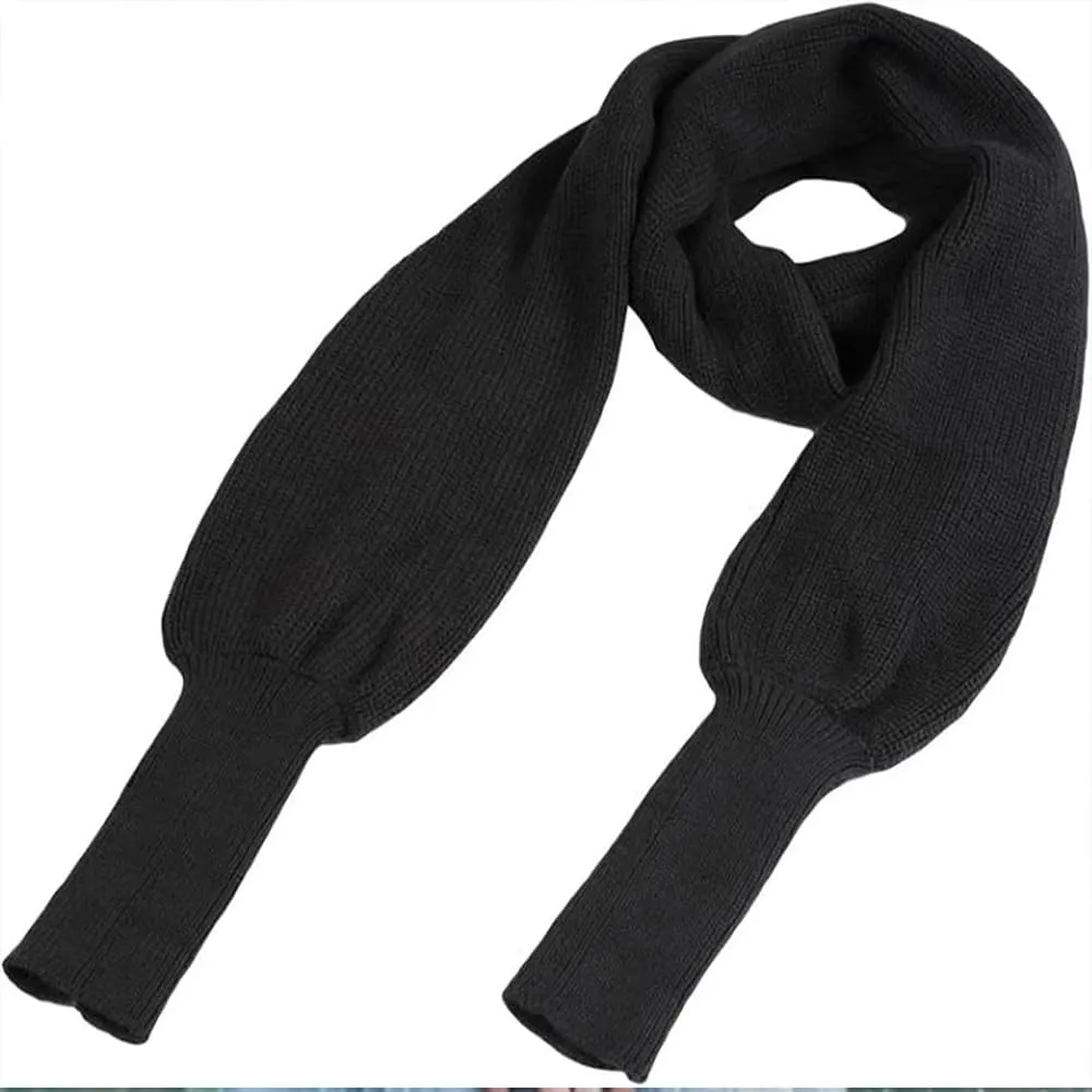 Scarf with Sleeves for Women - Knitted Cable Wrap,Shrugs for Women,Knitted Wrap,Sweater Shawl with Sleeves
