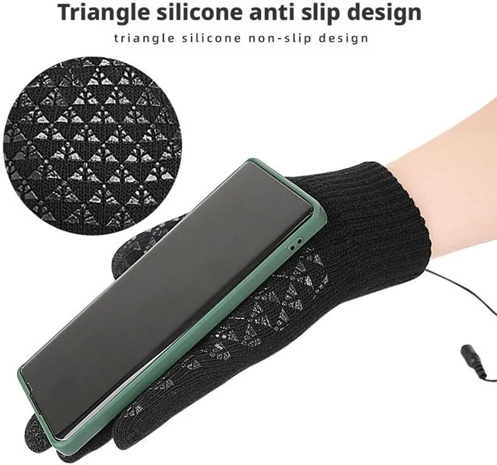USB Electric Heated Gloves Winter Warm Glove Liners Touch Screen Mittens Windproof Warm Knitted Glove Motorcycle Bicycle Gloves