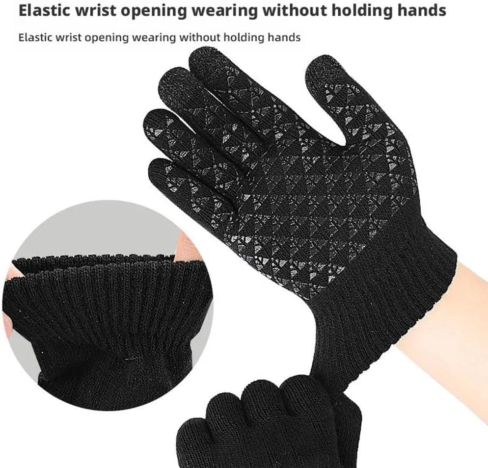 USB Electric Heated Gloves Winter Warm Glove Liners Touch Screen Mittens Windproof Warm Knitted Glove Motorcycle Bicycle Gloves