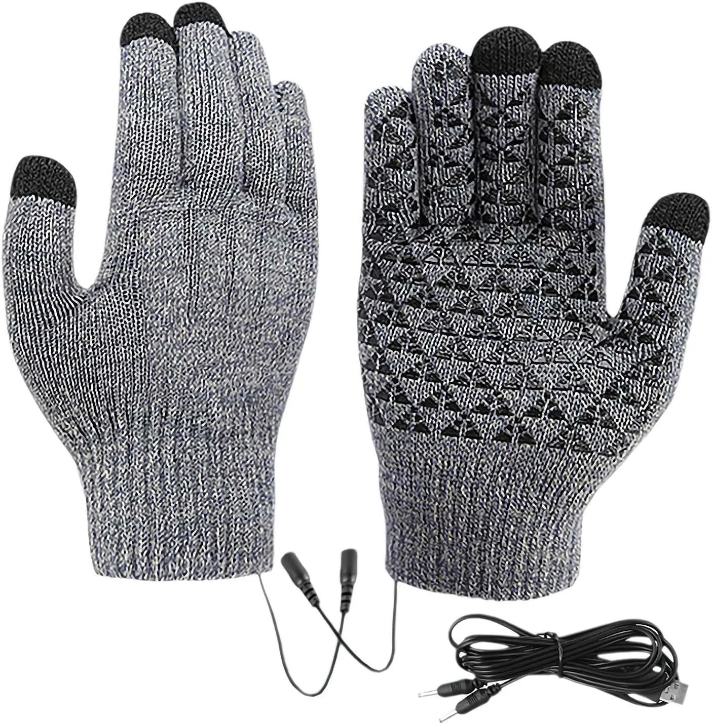 USB Electric Heated Gloves Winter Warm Glove Liners Touch Screen Mittens Windproof Warm Knitted Glove Motorcycle Bicycle Gloves