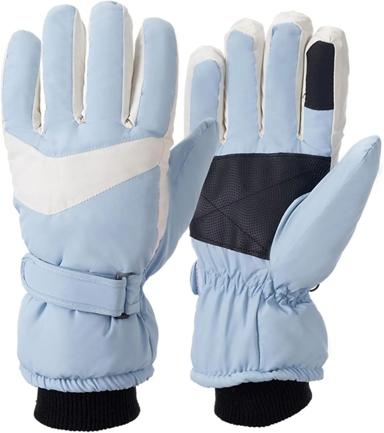 Winter Gloves Men,Full Fingers Touch Screen Thermal Fleece Lining Warmers Gloves for Kids Driving Skiing Hiking
