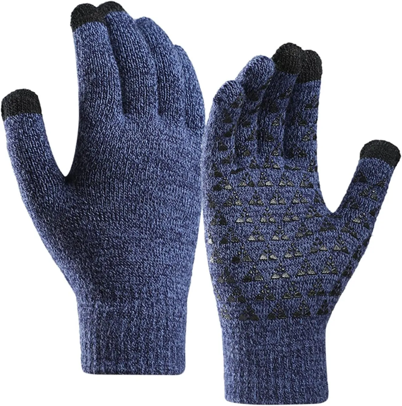 Winter Gloves,Thermal Knit Lining Full Fingers Touch Screen Warm Gloves for Driving Cold Weather Hiking Kids