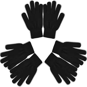 Winter Magic Gloves for Adults Stretchy Knit Warm Gloves for Men Teens and Women Black Knit Gloves Winter Magic
